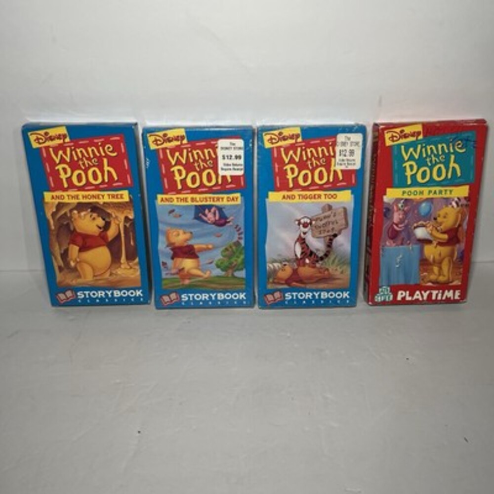 Disney Winnie The Pooh Storybook Classics Playtime VHS Cassette Lot 4 Movies